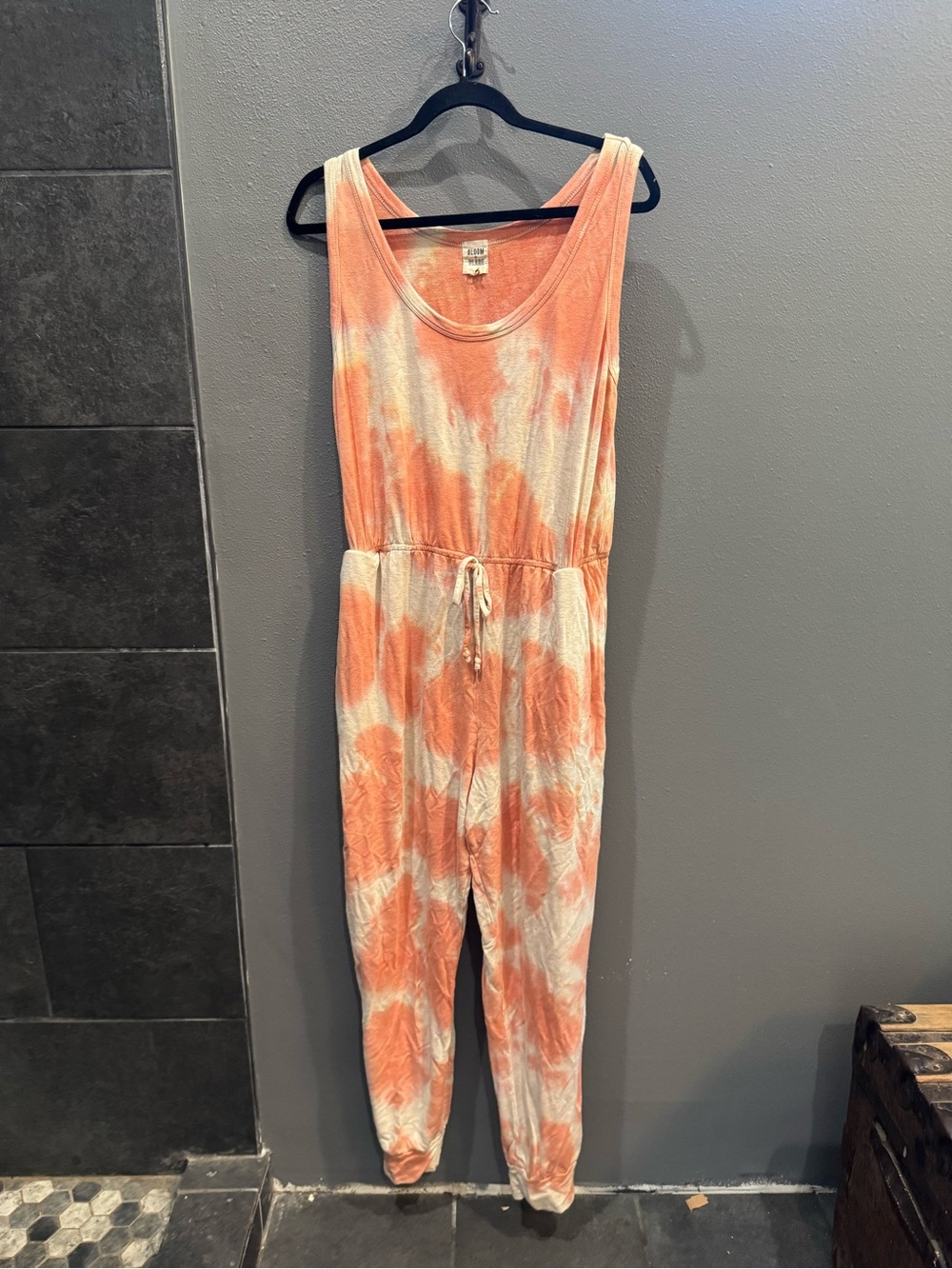 Tie-Dye Sleeveless Jumpsuit - Coral/White